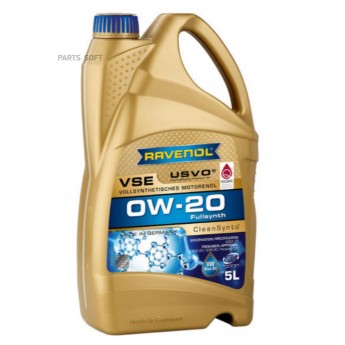 Моторное масло RAVENOL Sae 0W20 Vse 5л