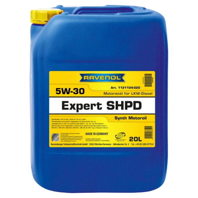 Моторное масло RAVENOL Expert Shpd 5W30 Plastic Ces 20л 4014835863491