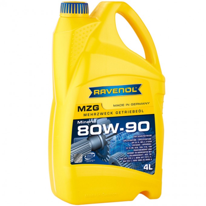 Масло трансмиссионное RAVENOL Getriebeoel MZG 80W90 4л 718541500